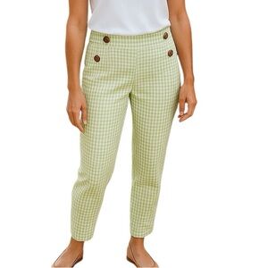 Zara Gingham Straight Pants Green